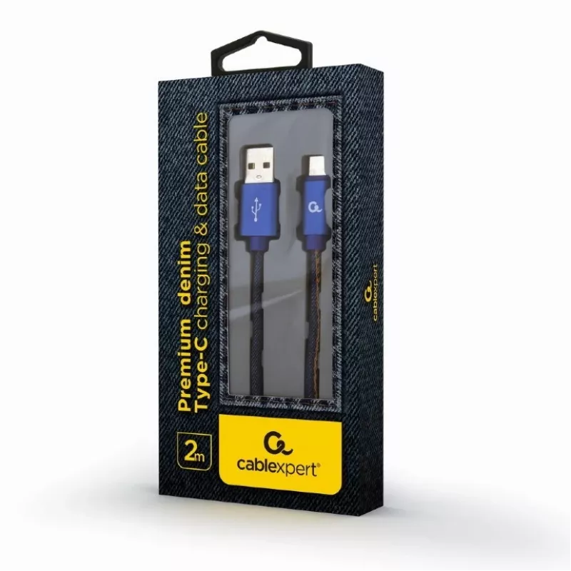 USB-2.0-Kabel GEMBIRD USB A auf USB C 2 m, 0,48 Gbit/s, 2,1 A, blau