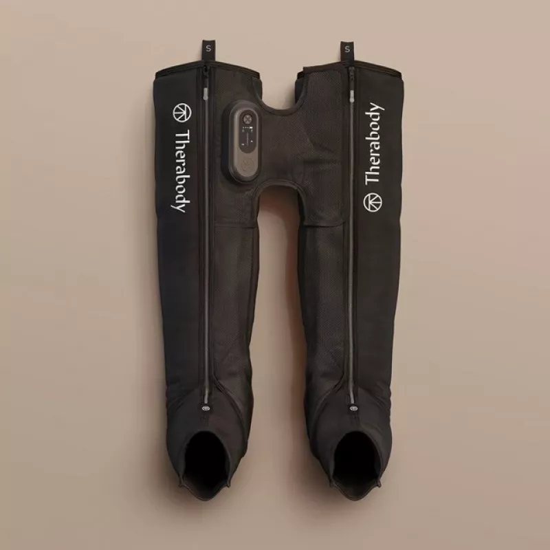 Pneumatische Erholungsstiefel Therabody RecoveryAir JetBoots Prime S — sequenzielles Kompressionssystem, Batterie, 180 min Laufzeit, schwarz, 2,51 kg