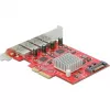 Delock PCI Express x4 Karte auf 4 x externen SuperSpeed USB 10 Gbps (USB 3.2 Gen 2) USB Typ-A Buchse - USB-Adapter - PCIe 3.0 x4 - USB 3.2 Gen 2 x 4 (90481)