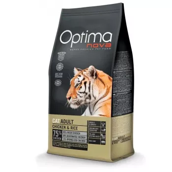 Trockenfutter für Katzen Optimanova Adult Chicken & Rice 6 kg – Alleinfuttermittel für ausgewachsene Katzen