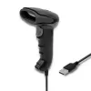 Hand-Barcodeleser QOLTEC 50868 — 1D/2D-Laserscanner, USB kabelgebunden & kabellos, Arbeitsabstand 600 mm, schwarz