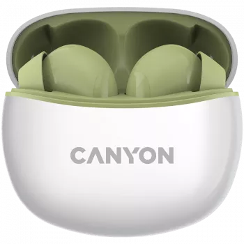 CANYON In-Ear-Kopfhörer TWS-5, Grün Bluetooth 5.3, Touch-Steuerung, Ladeeingang: USB-C