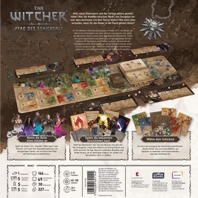 Brettspiel Asmodee The Witcher: Pfad des Schicksals – Tabletop-Abenteuer, szenariobasiertes Spiel