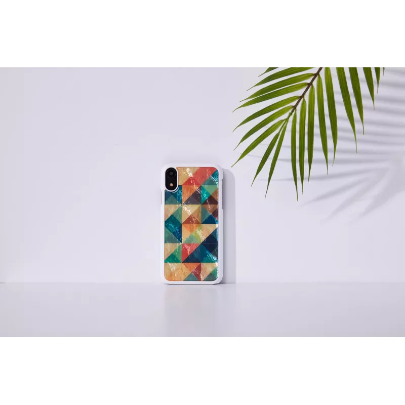 Smartphone-Hülle iKins für iPhone XR — Mosaic Schwarz Schutzhülle