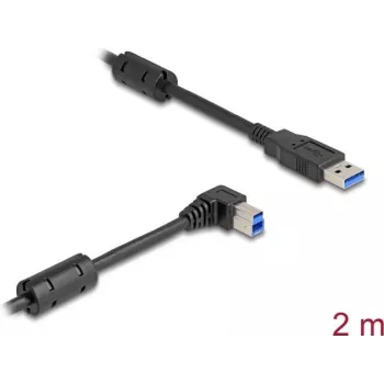 DeLOCK USB-Kabel Typ-A Stecker auf Typ-B Stecker 90° abgewinkelt 2 m