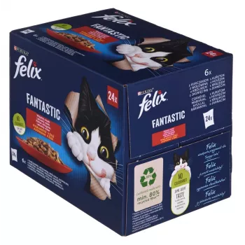 Felix Fantastic ländliche Geschmacksrichtungen in Gelee - Nassfutter für Katzen - 24x 85 g