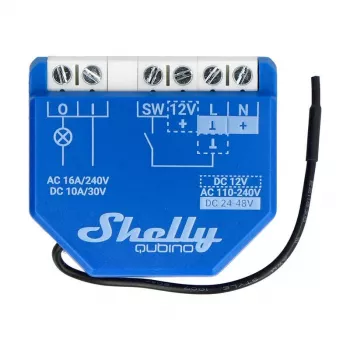 Smart-Relais Shelly Qubino Wave 1 Kunststoff 110–240V 16A, Z-Wave 868,4 MHz, blau, Wandmontage