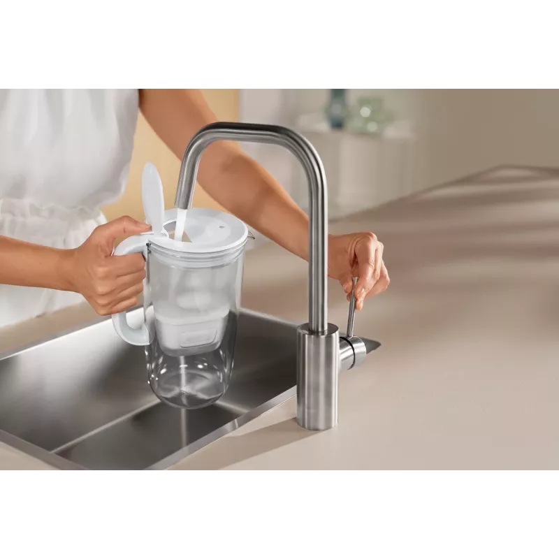 Wasserfilter-Karaffe BRITA Glass+1 Maxtra Pro grau, 2,4 L Gesamt / 1,5 L gefiltert, Maxtra Pro PP Filter
