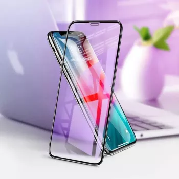Tempered Glass Screen Protector Devia Van Anti-blue Ray für iPhone XR 6.1, schwarz