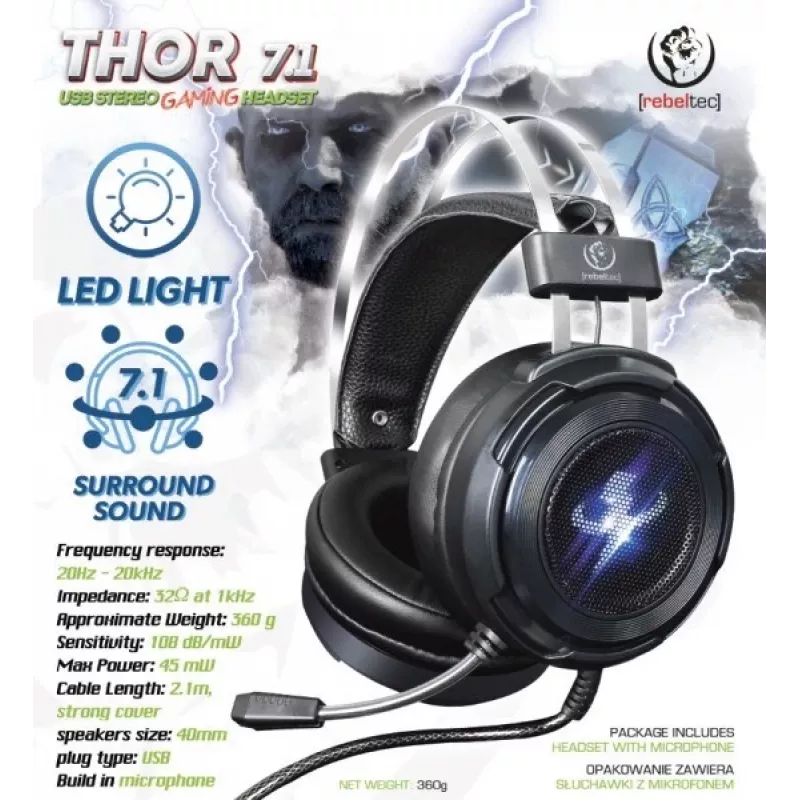 Stereo-Kopfhörer Rebeltec THOR RBLSLU00042
