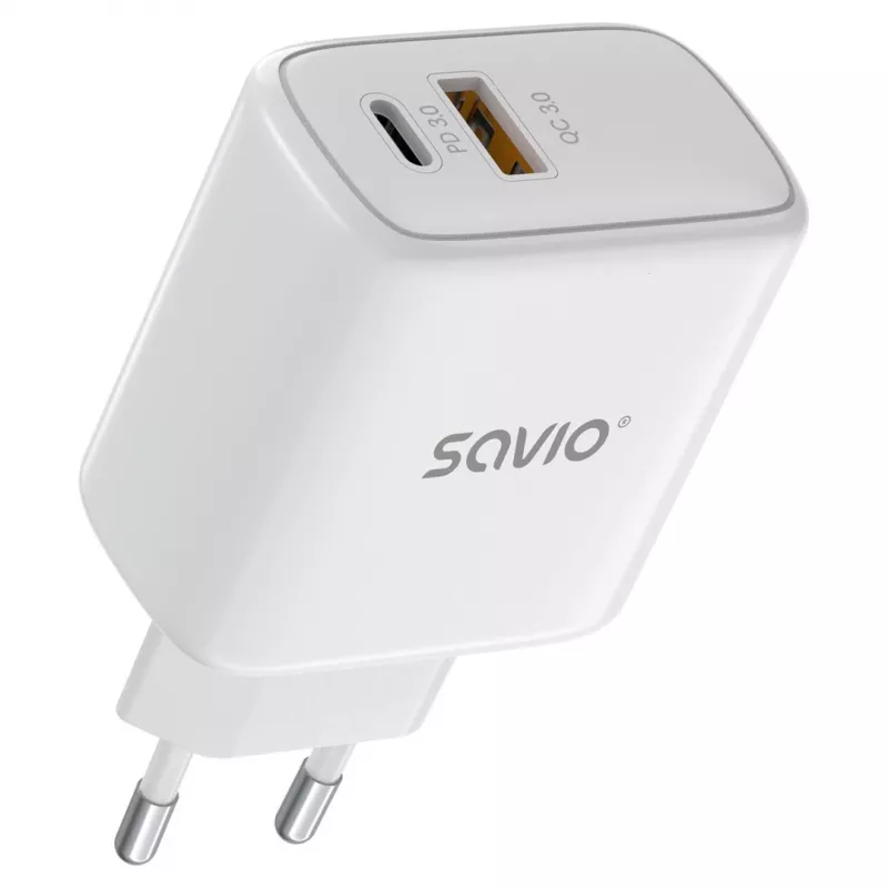 Savio LA-12 Ladegerät für Mobilgeräte Universal Weiß AC Schnellladen Indoor