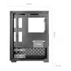 Mini-Tower-PC-Gehäuse TACENS Mars Gaming MC-SE2 — Mini-ITX / Micro-ATX, schwarz, Seitenfenster, Boden-Netzteil, unterstützt 2x2,5 Zoll + 1x3,5 Zoll