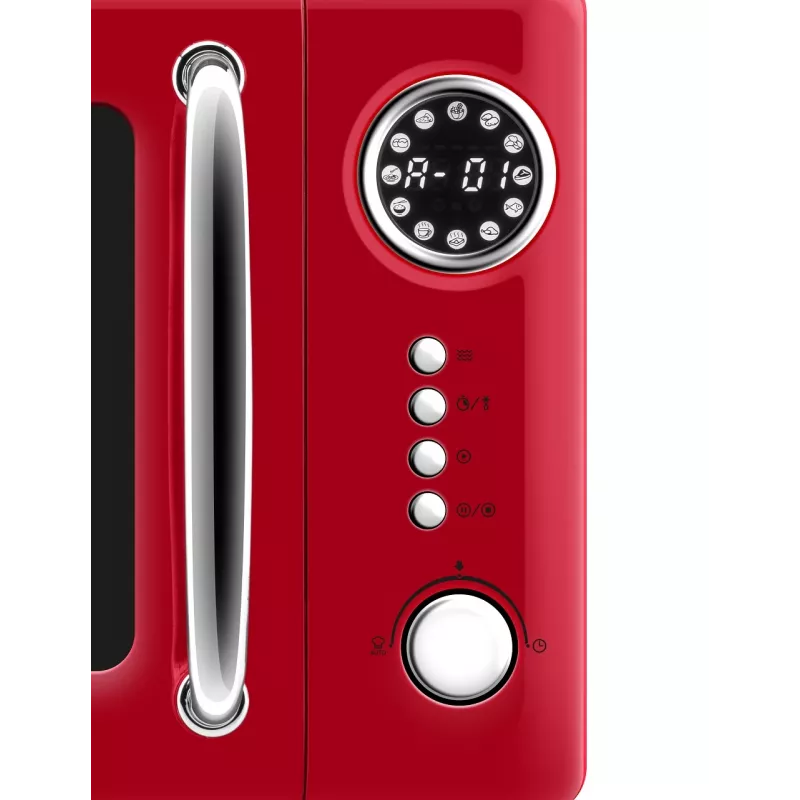 Solo-Mikrowelle für die Arbeitsplatte ETA Storio Rot Solo – 20 L, 700 W, 5 Leistungsstufen, 245 mm Drehteller