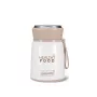 Thermosflasche Maestro MR-1646-53 0,53 L Edelstahl, beige/weiß, vakuumisoliert, auslaufsicher, mit Löffel und Schale
