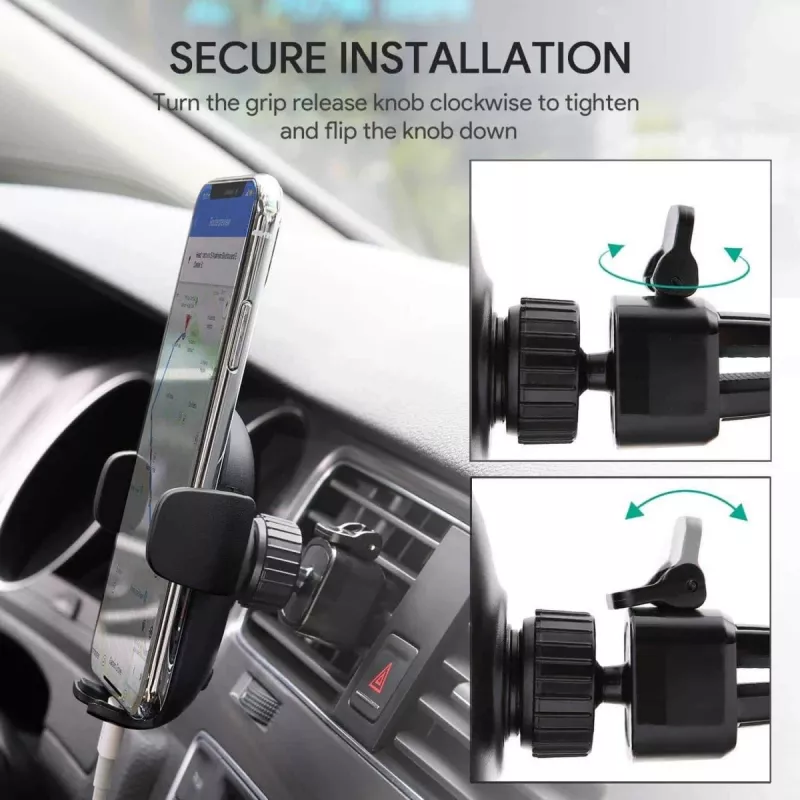Telefonhalter Aukey HD-C48 verstellbar 360° für Smartphones und kleine Tablets, Klemmhalterung, drehbarer Arm