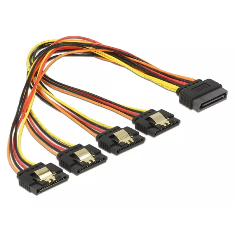 SATA-Kabel DeLOCK 60157 0,3 m SATA 15-pin 4 x SATA 15-pin Mehrfarbig