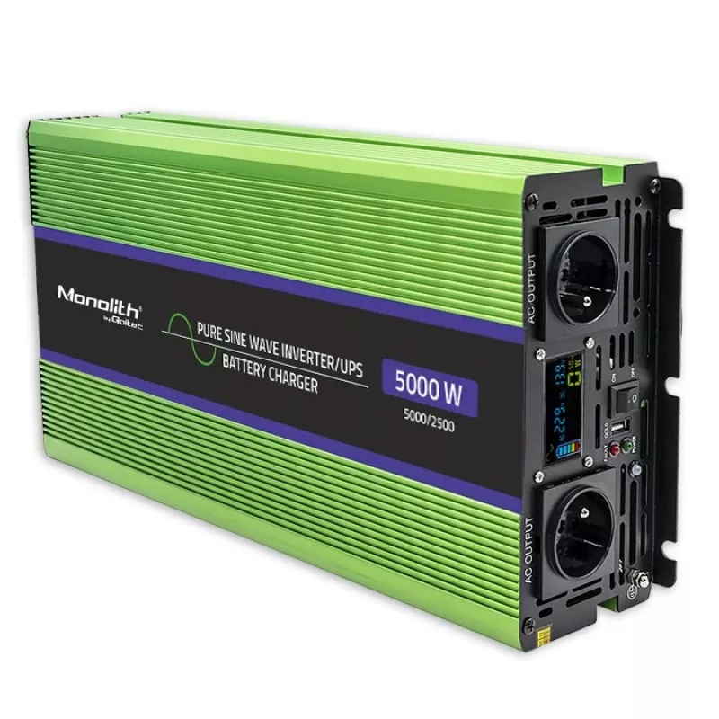 Qoltec Monolith power adapter/inverter Auto 5000 W Grün
