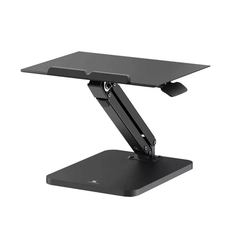 Maclean Schreibtischständer für Monitor oder Laptop, Gasfeder, für stehendes und sitzendes Arbeiten, schwarz, MC-493