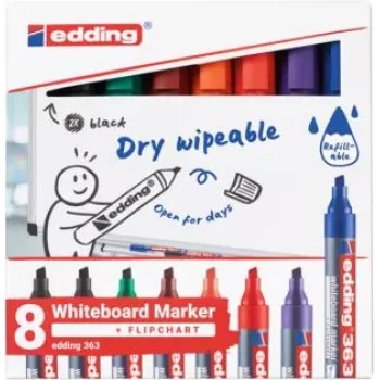 Whiteboard-Marker Edding 4-363-8-S2999, sortierte Farben, 1–5 mm Spitze, 8er-Pack