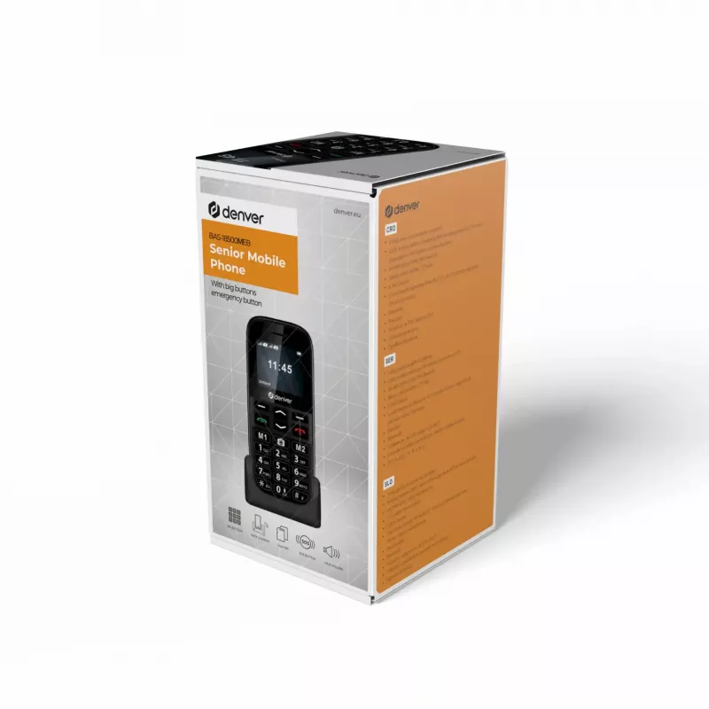 Mobiltelefon DENVER BAS-18500MEB 1,77 Zoll Dual-SIM, 2G, 128x160, 800 mAh, Schwarz