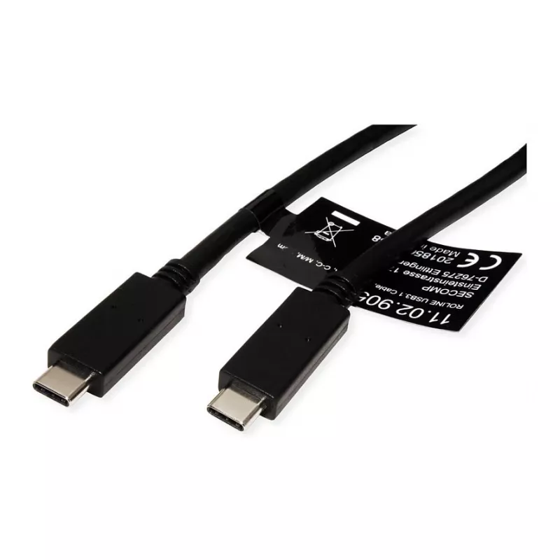 USB-Kabel ROLINE 11.02.9057 USB 3.2 Gen 2 1m USB C Schwarz