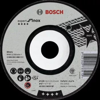 Bosch 2608602489 gekröpfte Schleifscheibe für Edelstahl, 150 mm