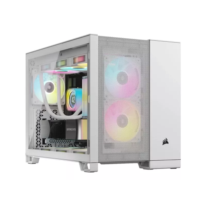 Corsair 2500D AIRFLOW Micro ATX Dual Chamber PC-Gehäuse – Weiß CC-9011264-WW