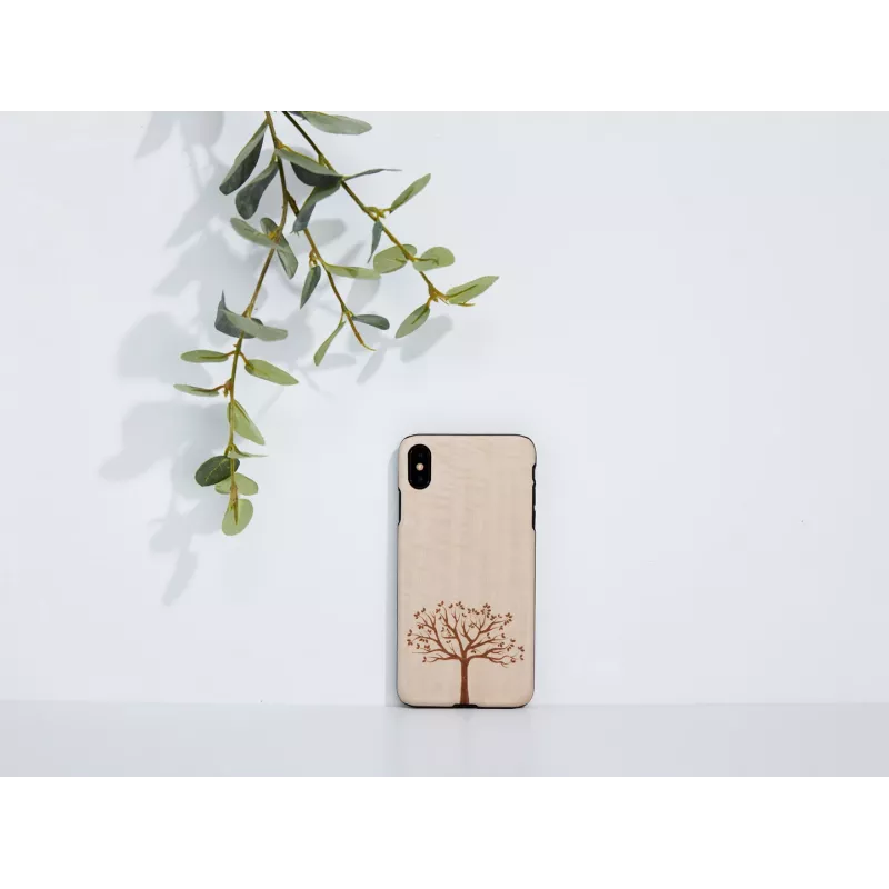 man and wood Handyhülle für iPhone XS Max – Apfelbaumholz, schwarz