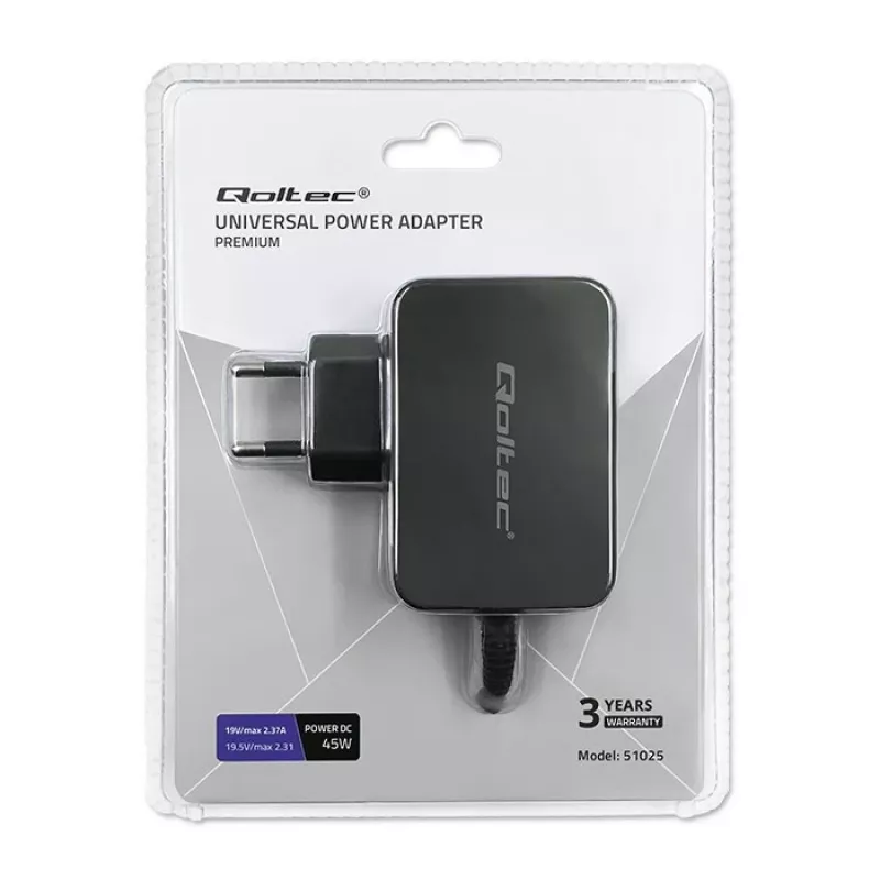 Qoltec 51025 Netzteil/Spannungswandler Indoor Schwarz