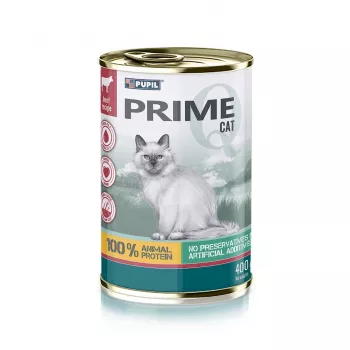 PUPIL Prime reich an Rind und Leber - Nassfutter für Katzen - 400g