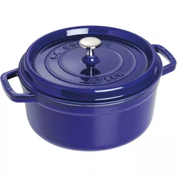 Gusseisen-Kokotte Staub 26 cm rund, dunkelblau