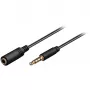 Wentronic Goobay 3,5mm-Klinken-Verlängerungskabel, Schwarz, 1,5 m – 3,5-mm-Klinkenstecker (4-polig, Stereo) > 3,5-mm-Klinkenbuchse (4-polig, Stereo) (62478)