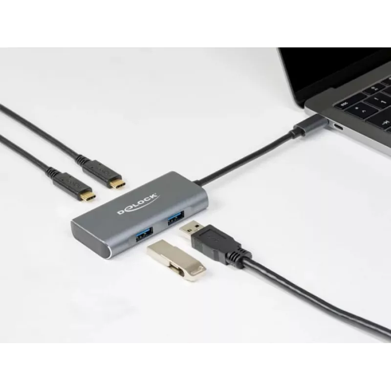 USB-Hub DeLOCK Externer USB 10 Gbps USB Typ-C Hub 63260