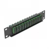 Glasfaser-Patchpanel DeLOCK 10 Zoll 12 Port SC Duplex grün 1U schwarz
