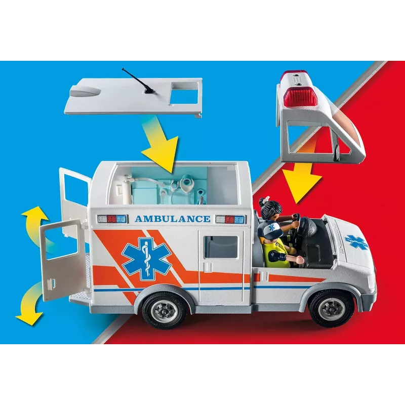 Spielzeug-Krankenwagen PLAYMOBIL 71232 — mehrfarbig, für 4–10 Jahre, AAA-Batterie