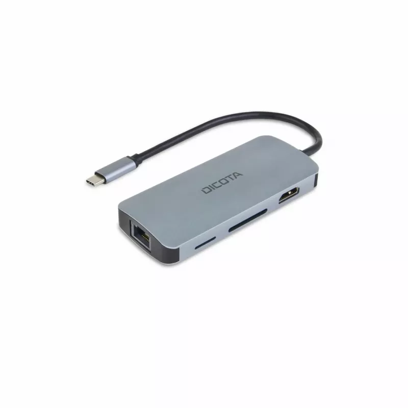 Dicota USB-C 8-in-1 Multi Hub 4K PD 100W silber