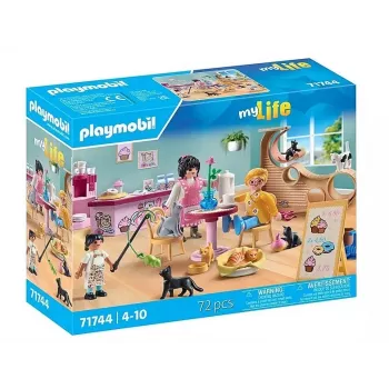 Playset PLAYMOBIL My Life 71744 Katzen-Café mit Figuren, Spielset für Kinder