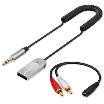 Wireless Audio-Empfänger-Adapter QOLTEC HiFi BT6.0 2xRC – Bluetooth-Audioempfänger für Lautsprecher und Autoradio
