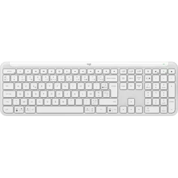 Logitech Signature schlank K950 - Tastatur - 100% - Full-Size - Kabellos - Bluetooth 5.1 LE - AZERTY - Französisch - Cremeweiß (920-012454)