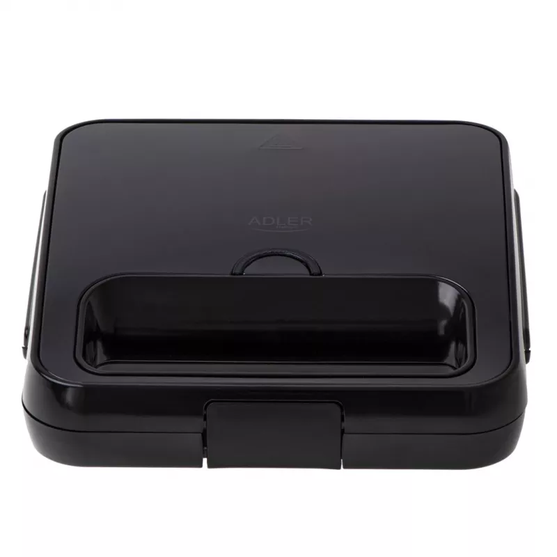 Toaster Adler AD 3079 — Einzelne Antihaftplatte, 750 W, schwarz, vertikale Aufbewahrung