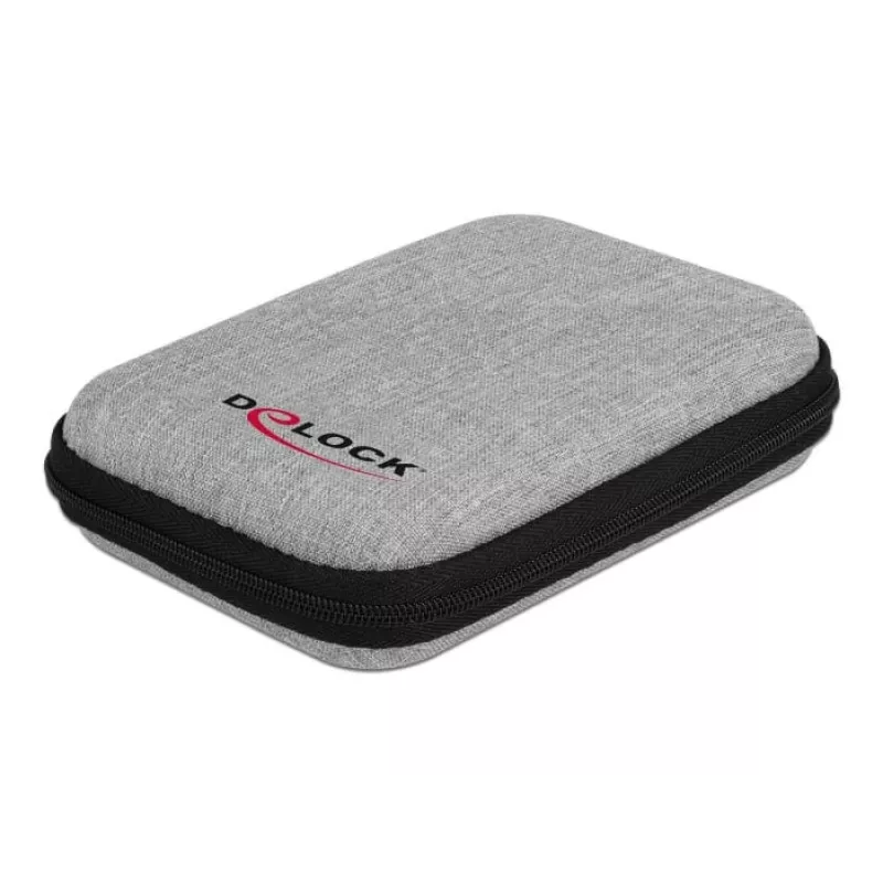 DeLOCK Schutztasche für 2,5-Zoll-SSDs, externe Gehäuse und Festplatten bis 12 x 8 x 2 cm