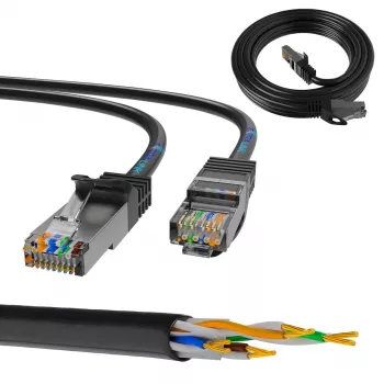 LAN-Patchkabel Extralink Cat5e FTP 1 m, F/UTP geschirmt, RJ-45 auf RJ-45, schwarz