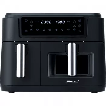 Dual Heißluftfritteuse HF 9500 DUO (schwarz, 2.400 Watt, 2 Körbe 6 L + 3,5 L)