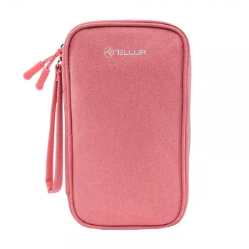 Kabelorganizer Tellur TLL193021 — kompaktes Reise-Design, pink