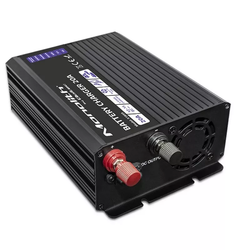 Ladegerät QOLTEC Monolith 20 A 12 V für LiFePO4-, AGM-, GEL-, SLA-Batterien