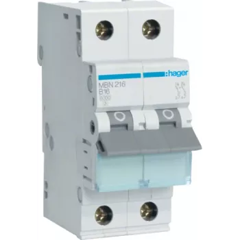 Hager MBN216. Polzahl: 2P. Netzfrequenz: 50/60 Hz, Nennausgangsstrom: 16 A (MBN216)