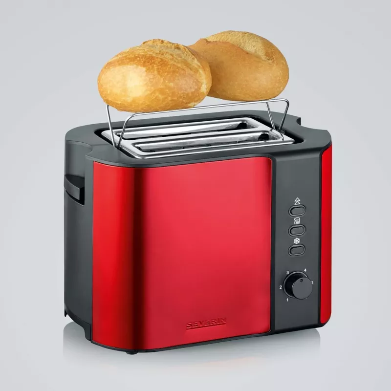 Toaster Severin AT 2217 2 Scheiben 800 W Schwarz Rot