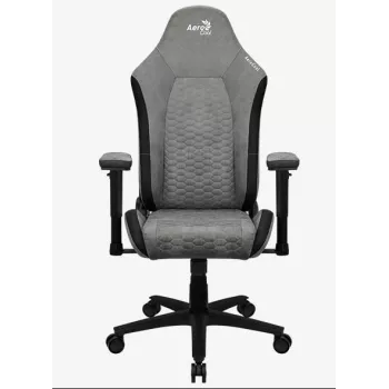 Aerocool Crown AeroSuede universeller Gaming-Stuhl mit gepolsterter Sitzfläche, Steingrau