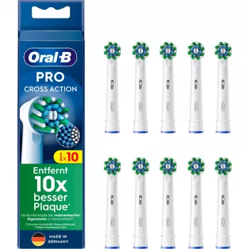 Oral-B CrossAction Ersatz-Zahnbürstenköpfe, 10 Stück, weiß