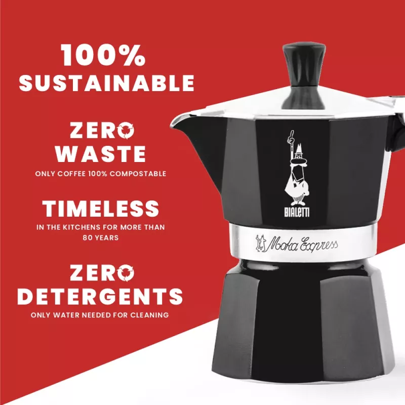 Bialetti Moka Express Moka-Kanne Schwarz